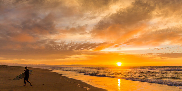 Moss Landing State Beach Sunset Surfer