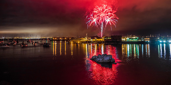 Fireworks over Monterey Bay