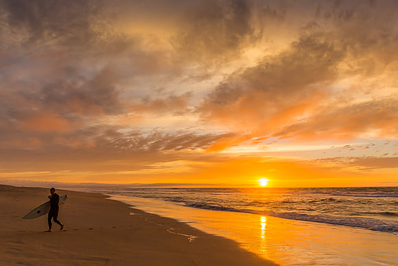 Moss landing Sunset surfer